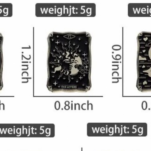 $1 TAROT CARD PIN/BROOCH. ENAMEL/METAL. NEW. $1 WITH ANY $10 ORDER OR MORE - Picture 8 of 16